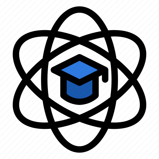 Atom, science, physics, mortarboard icon - Download on Iconfinder