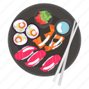 nigiri, food, sushi, japanese, rice, seafood, fish