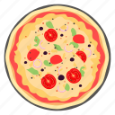 pizza margherita, neapolitan, mozzarella cheese, fresh basil, tomatoes, fast food, junk food