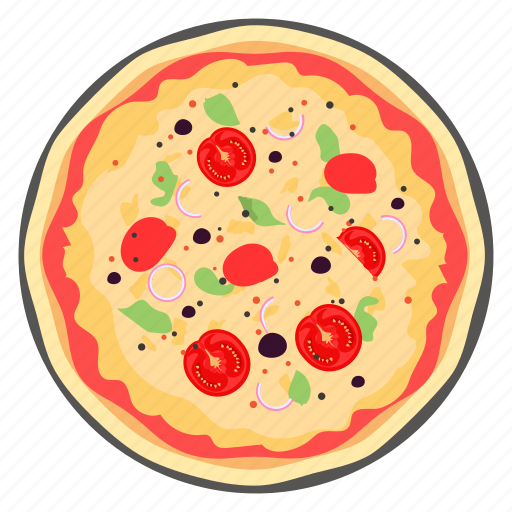 Pizza margherita, neapolitan, mozzarella cheese, fresh basil, tomatoes, fast food, junk food icon - Download on Iconfinder
