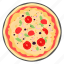 pizza margherita, neapolitan, mozzarella cheese, fresh basil, tomatoes, fast food, junk food 