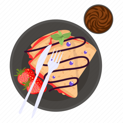 Crepes, food, germany, sweet crepes, savoury galettes, france, pancakes icon - Download on Iconfinder