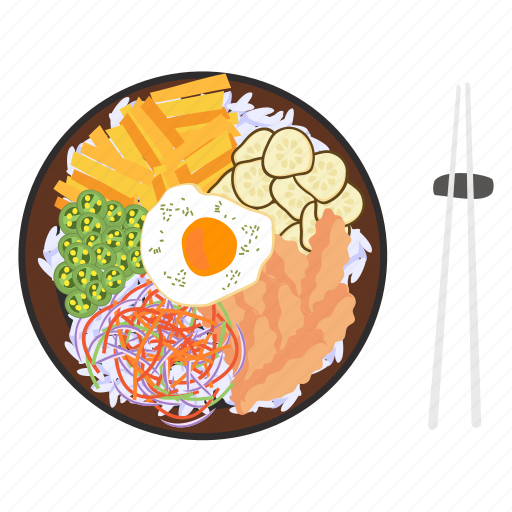Bibimbap, food, korea, vegetable, rice, meal, cuisine icon - Download on Iconfinder
