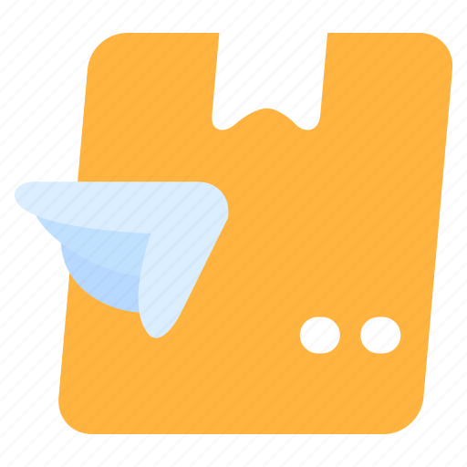 Fast, delivery, wings, box, package, parcel icon - Download on Iconfinder