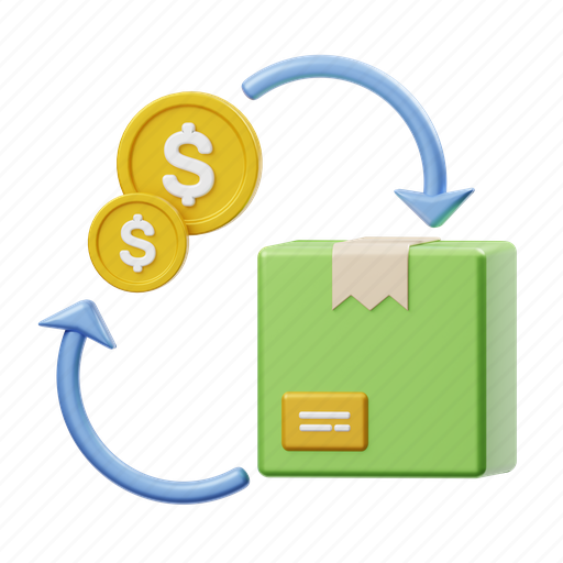 Cash, on, delivery 3D illustration - Download on Iconfinder