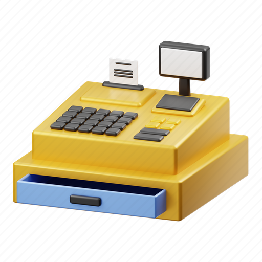 Cash, register, money 3D illustration - Download on Iconfinder