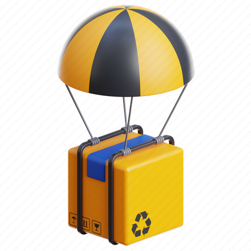 Air delivery, delivery, package, box, logistic, air shipping, service 3D illustration - Download on Iconfinder