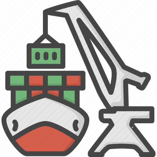 Container, crane, delivery, outline, service, ship, shipping icon - Download on Iconfinder