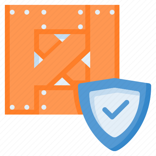 Package, safety, shield, wooden box icon - Download on Iconfinder