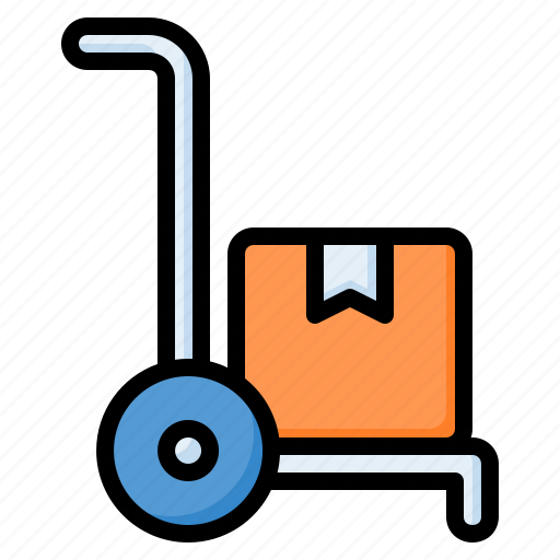 Delivery, hand truck, package, shopping, trolley icon - Download on Iconfinder