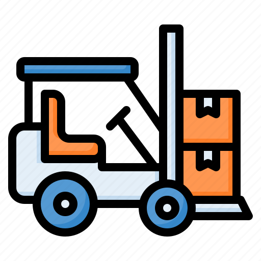 Box, forklift, package, shipping, transport icon - Download on Iconfinder