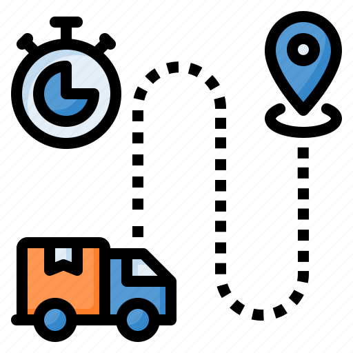 Route, time tracker, time tracking, truck icon - Download on Iconfinder