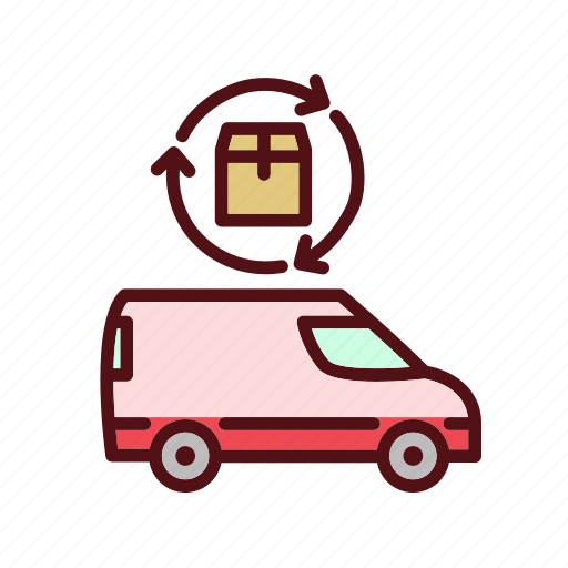 Van delivery, box, package, shipping, van, vehicle, transport icon - Download on Iconfinder