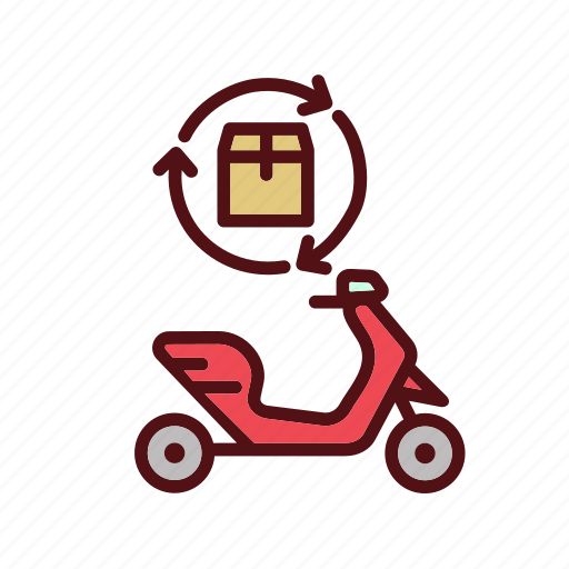 Bike dlivery, box, motorbike, package, shipping, transport, vehicle icon - Download on Iconfinder