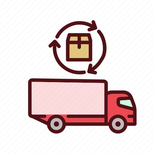 Truck delivery, box, package, send, shipping, truck, transport icon - Download on Iconfinder