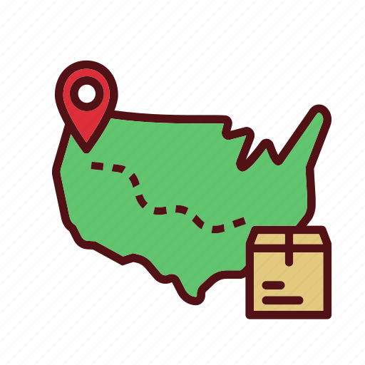 Delivery map, box, city, package, shipping, transport, travel icon - Download on Iconfinder