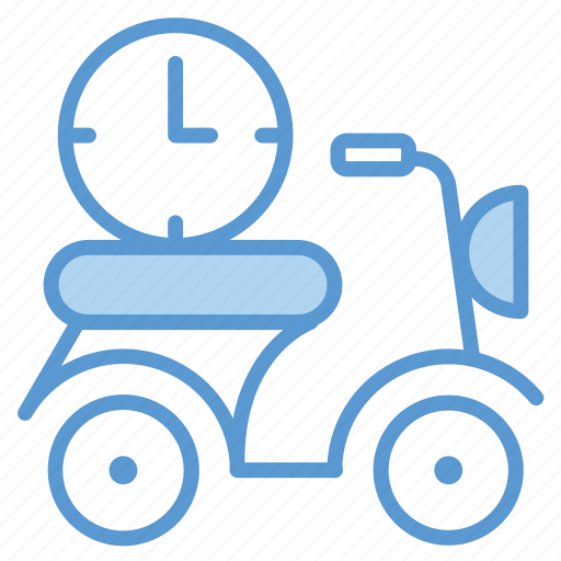 Delivery, food, motorcycle, scooter, schedule icon - Download on Iconfinder