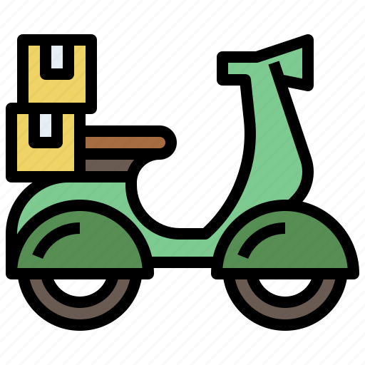 Delivery, motorbike, motorcycle, package, restaurant, transport, transportation icon - Download on Iconfinder