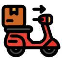 scooter, transport, delivery, vehicle, shipping, package, motorcycle, logistics