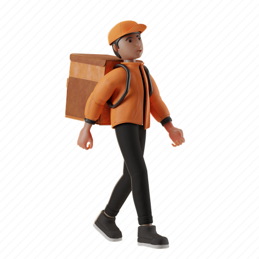 Delivery, service, scooter, courier, character, business, deliver 3D illustration - Download on Iconfinder