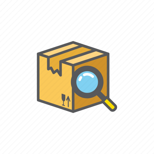 Cardboard, logistic, search icon - Download on Iconfinder