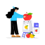 apple, delivery, service, grocery, fruit 