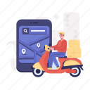 scooter delivery, shipping service, parcel delivery, bike delivery, delivery boy
