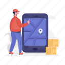 delivery service, online navigation, shipment tracking, parcel location, delivery location 