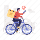 cycle delivery, shipping service, parcel delivery, bike delivery, delivery boy
