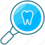 tooth, magnifying glass, dental, dentist, care 