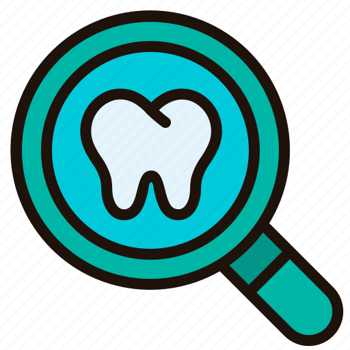 Dental, checkup, magnifying, glass, teeth, loupe, tooth icon - Download on Iconfinder
