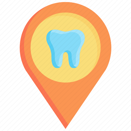 Clinic, dentist, location, pin, point, sign, tooth icon - Download on Iconfinder