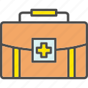 aid, first, healthcare, kit, medical, medicine, suitcase