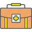 aid, first, healthcare, kit, medical, medicine, suitcase 