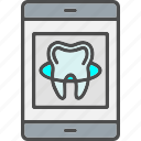 application, care, dental, doodle, mobile, screen, tooth