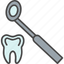 dental, exam, examination, instrument, mirror, search, tooth