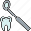dental, exam, examination, instrument, mirror, search, tooth 