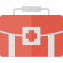 aid, first, healthcare, kit, medical, medicine, suitcase