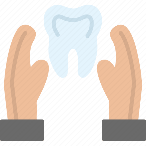 Dental, dentist, hand, health, hospital, save, tooth icon - Download on Iconfinder