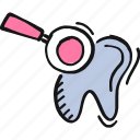 find, glass, magnifier, magnifying glass, search, teeth, zoom icon