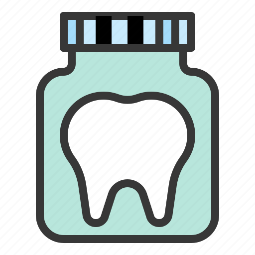 Bottle, dental, dentist, teeth, tooth, tooth in bottle icon - Download on Iconfinder