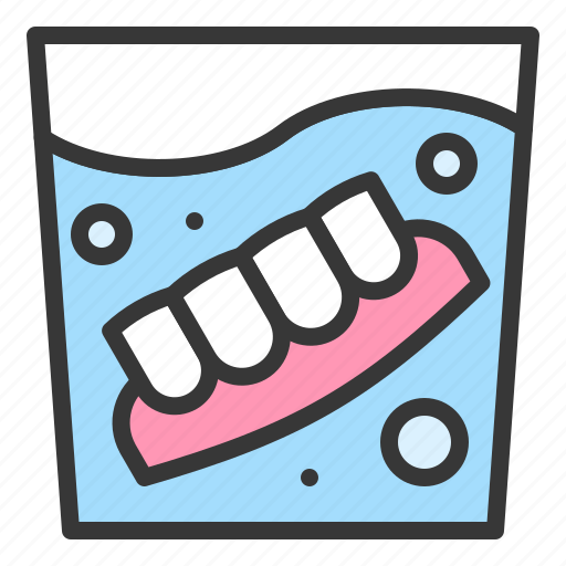 Dental, dentist, denture, glass, teeth, tooth, water icon - Download on Iconfinder