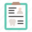 dental card, dentist, document, medical records, record 