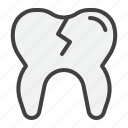 broken, tooth, caries, dental
