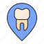 dentist, pin, location, navigation 