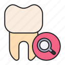 search, magnifying, glass, tooth, dentist