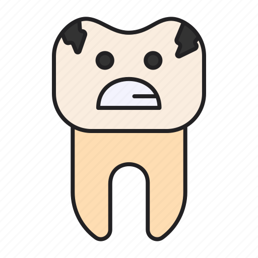 Tooth, dentist, sad, caries icon - Download on Iconfinder