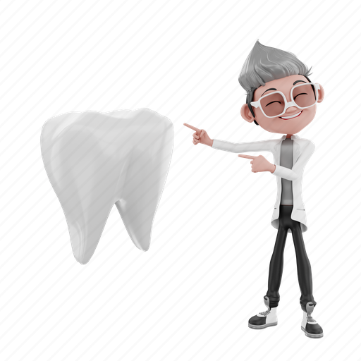 Character, doctor, cartoon, dentist, hygiene, render, tooth 3D illustration - Download on Iconfinder