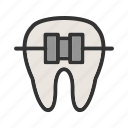 tooth, with, braces