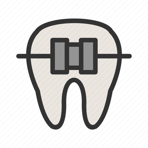 Tooth, with, braces icon - Download on Iconfinder